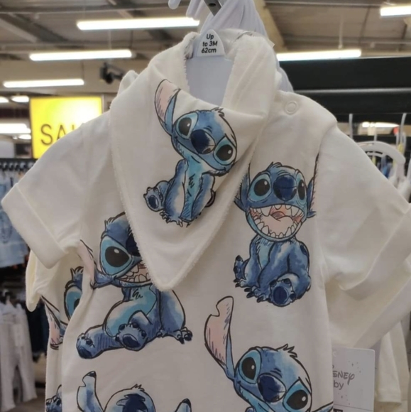 Stitch baby grow + bib - Picture 2 of 2